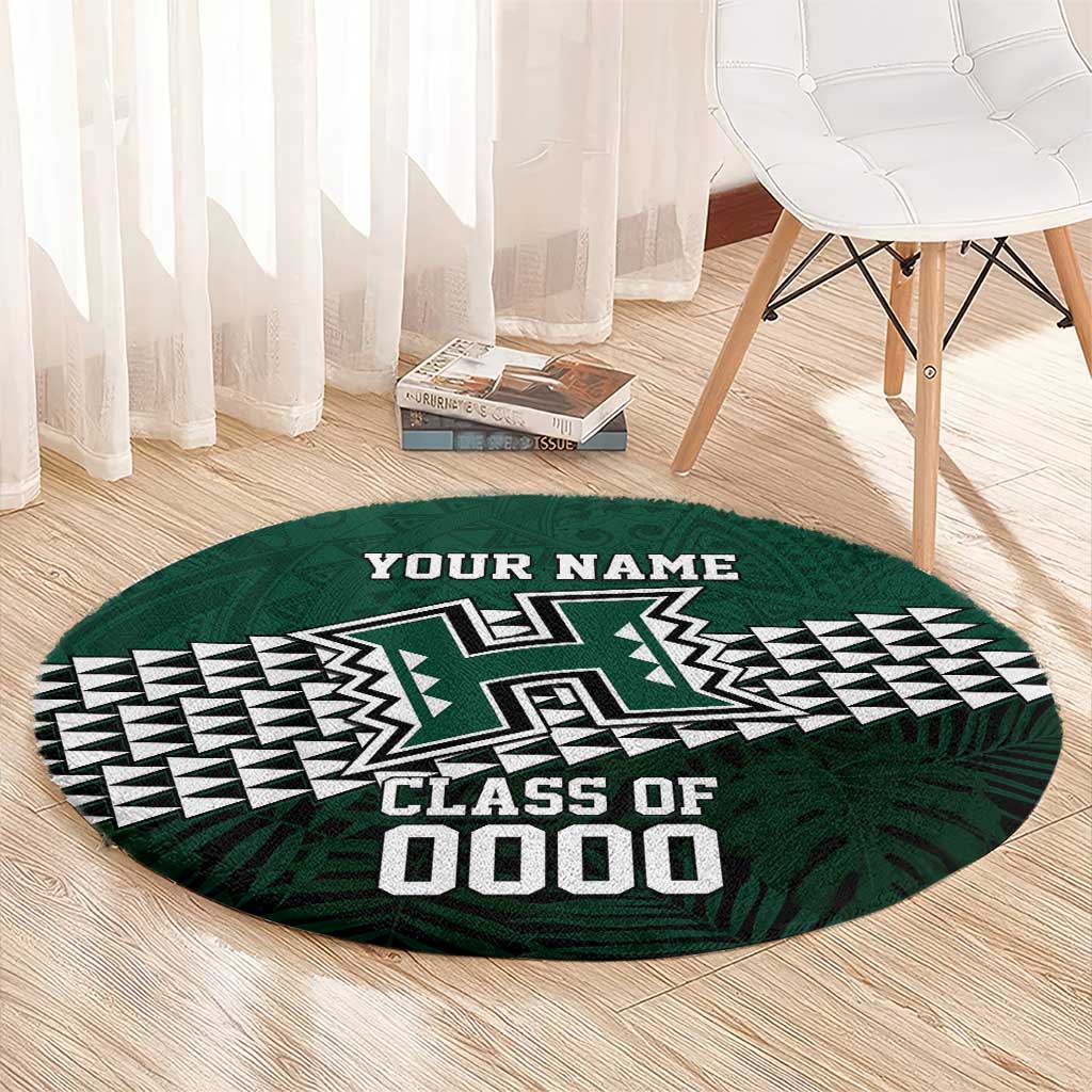 Hawaii Rainbow Warriors Alumni Custom Round Carpet Kanaka Arrows Tropical Vibes