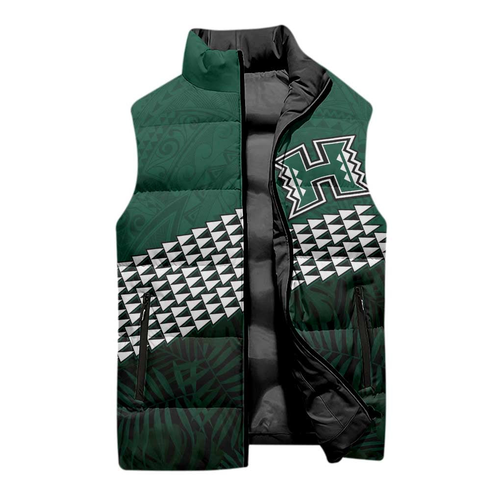 Hawaii Rainbow Warriors Alumni Custom Sleeveless Puffer Jacket Kanaka Arrows Tropical Vibes