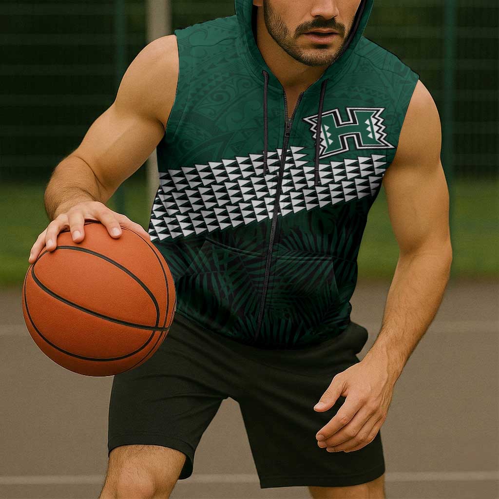 Hawaii Rainbow Warriors Alumni Custom Sleeveless Zip Hoodie Kanaka Arrows Tropical Vibes