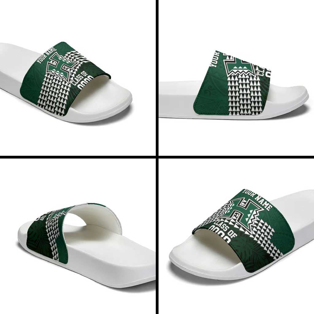 Hawaii Rainbow Warriors Alumni Custom Slide Sandals Kanaka Arrows Tropical Vibes