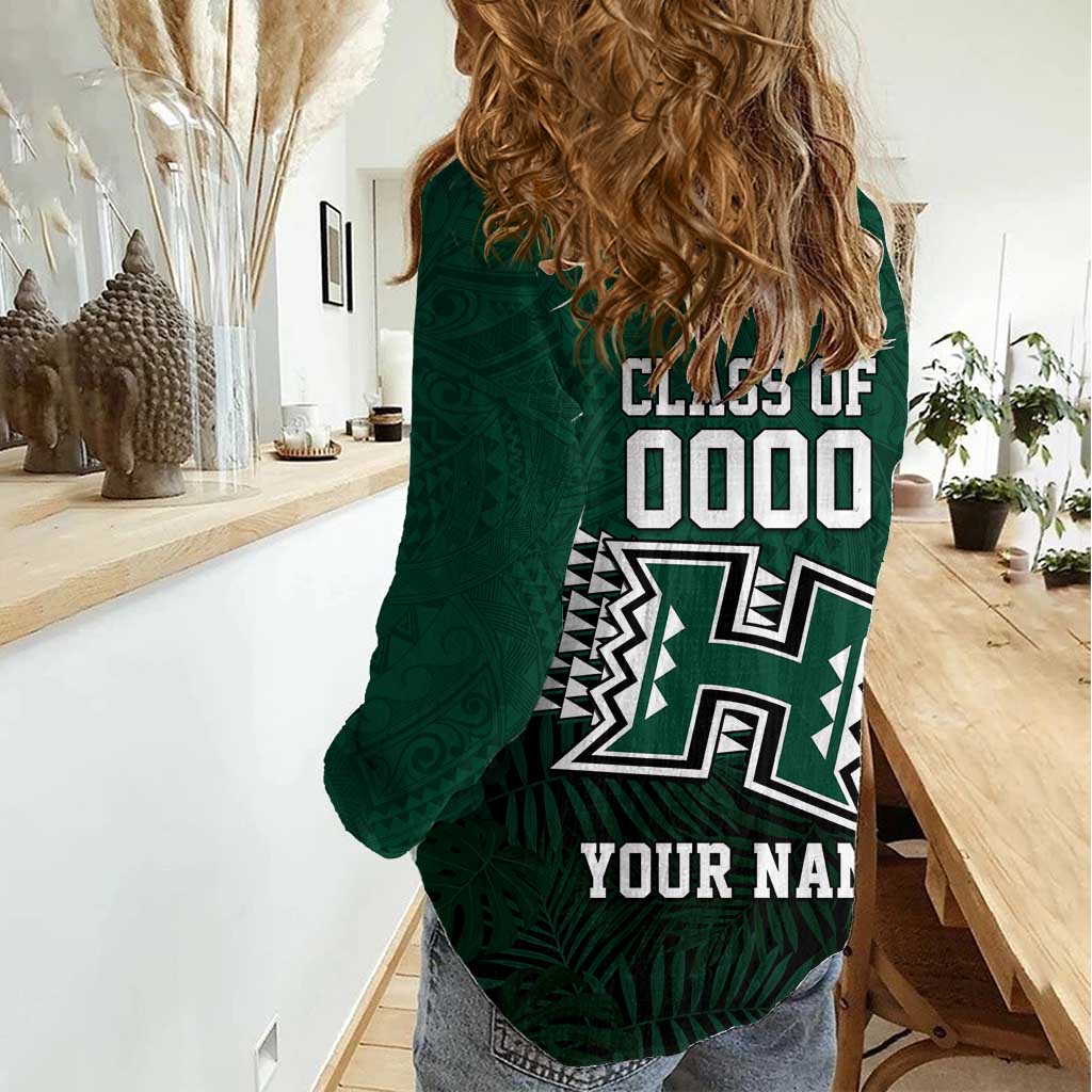 Hawaii Rainbow Warriors Alumni Custom Women Casual Shirt Kanaka Arrows Tropical Vibes