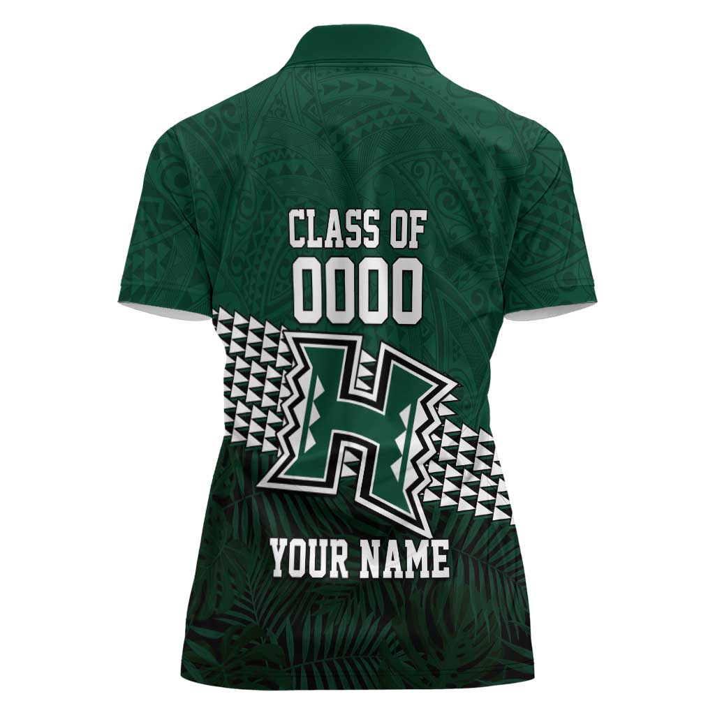 Hawaii Rainbow Warriors Alumni Custom Women Polo Shirt Kanaka Arrows Tropical Vibes