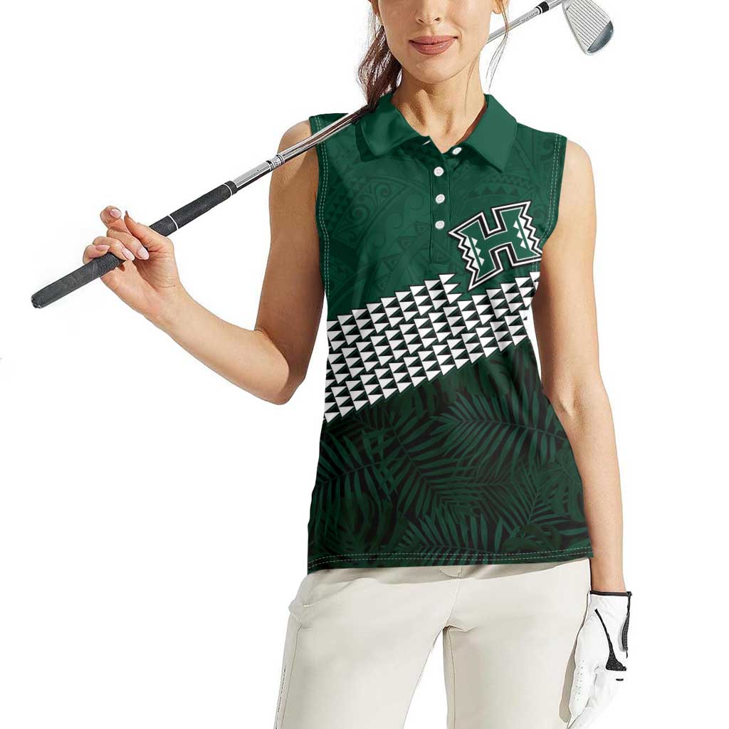 Hawaii Rainbow Warriors Alumni Custom Women Sleeveless Polo Shirt Kanaka Arrows Tropical Vibes
