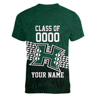 Hawaii Rainbow Warriors Alumni Custom Women V-Neck T-Shirt Kanaka Arrows Tropical Vibes