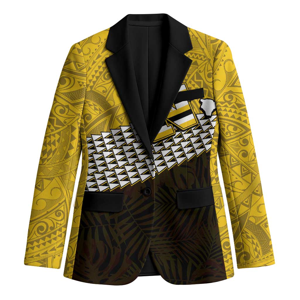 Hawaii Nanakuli High Alumni Custom Blazer Kanaka Arrows Tropical Vibes LT7 Unisex Yellow Black - Polynesian Pride
