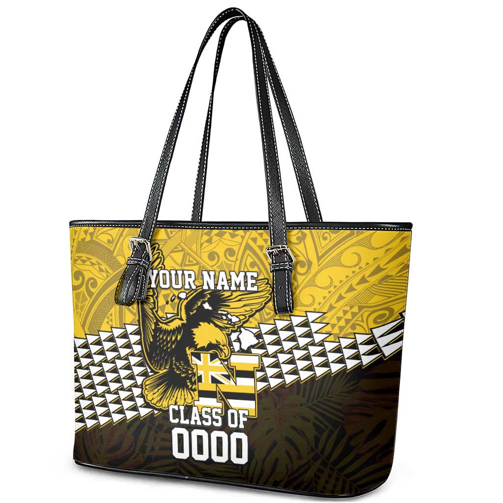 Hawaii Nanakuli High Alumni Custom Leather Tote Bag Kanaka Arrows Tropical Vibes