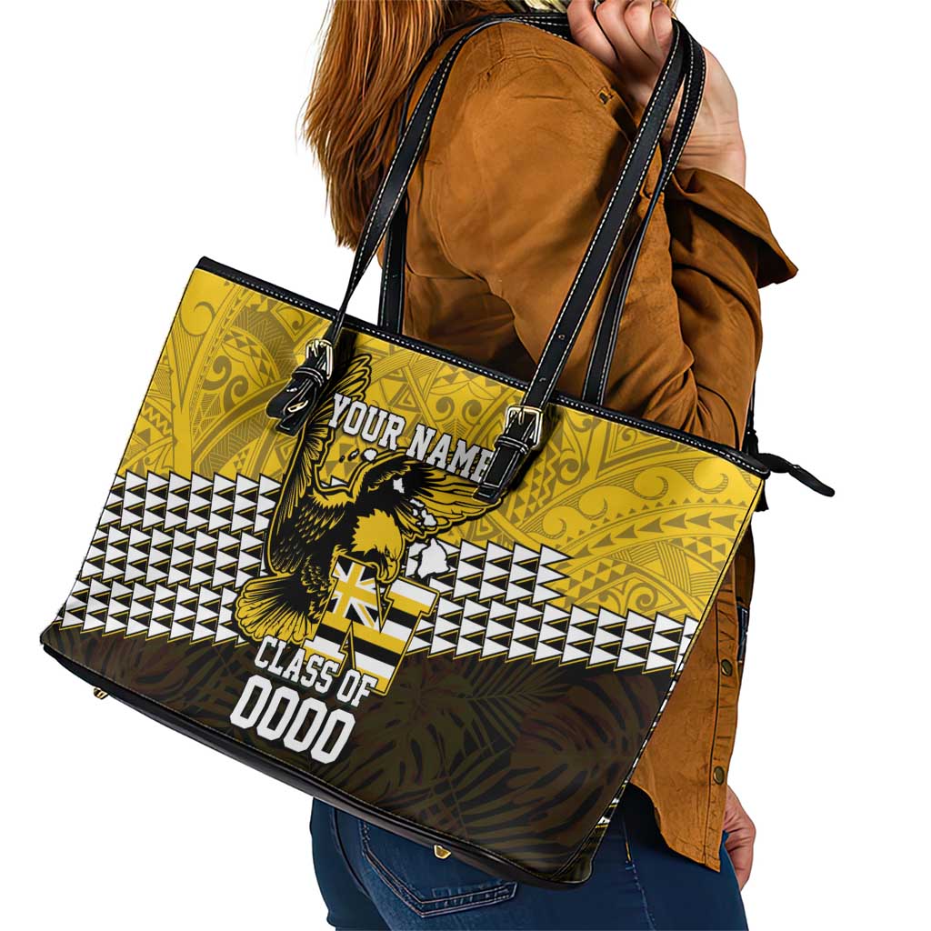 Hawaii Nanakuli High Alumni Custom Leather Tote Bag Kanaka Arrows Tropical Vibes