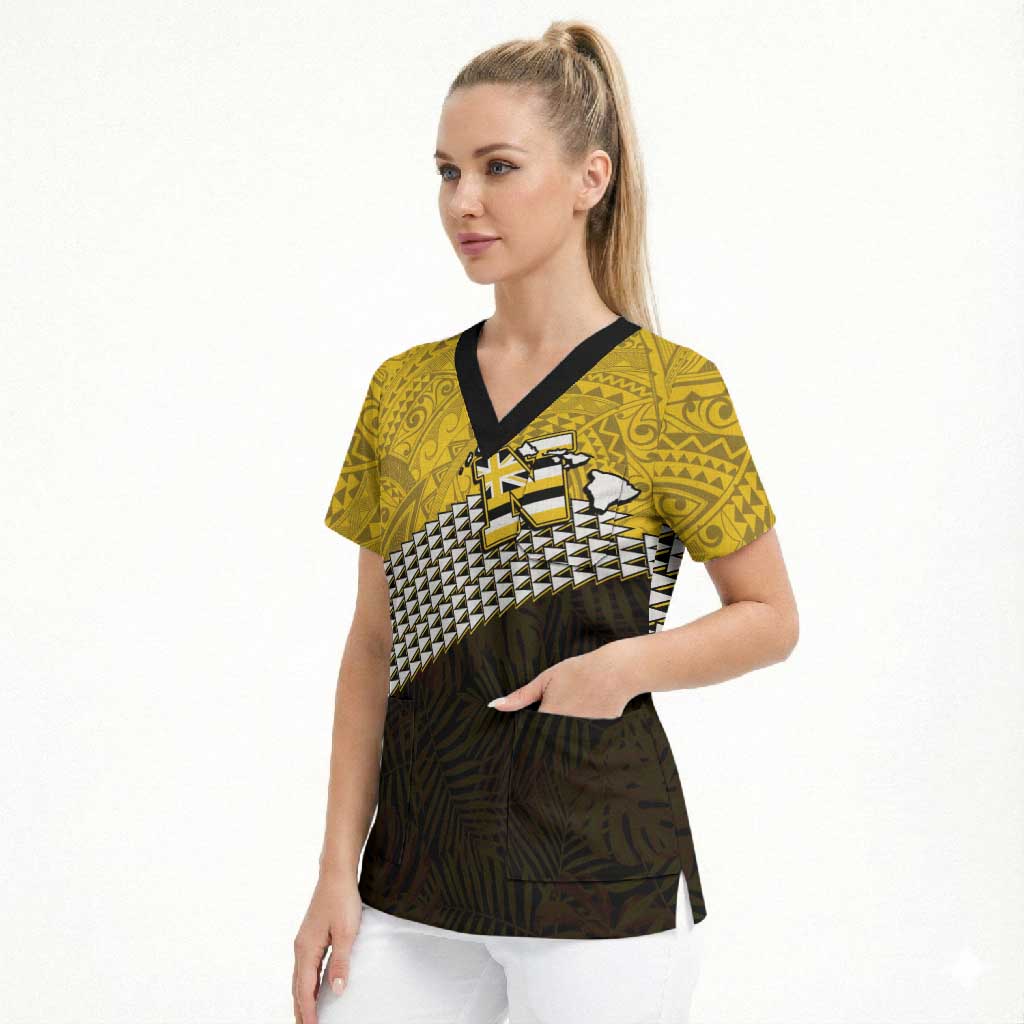 Hawaii Nanakuli High Alumni Custom Scrub Top Kanaka Arrows Tropical Vibes