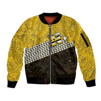 Hawaii Nanakuli High Alumni Custom Sleeve Zip Bomber Jacket Kanaka Arrows Tropical Vibes