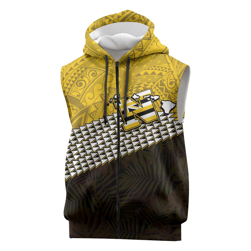 Hawaii Nanakuli High Alumni Custom Sleeveless Zip Hoodie Kanaka Arrows Tropical Vibes