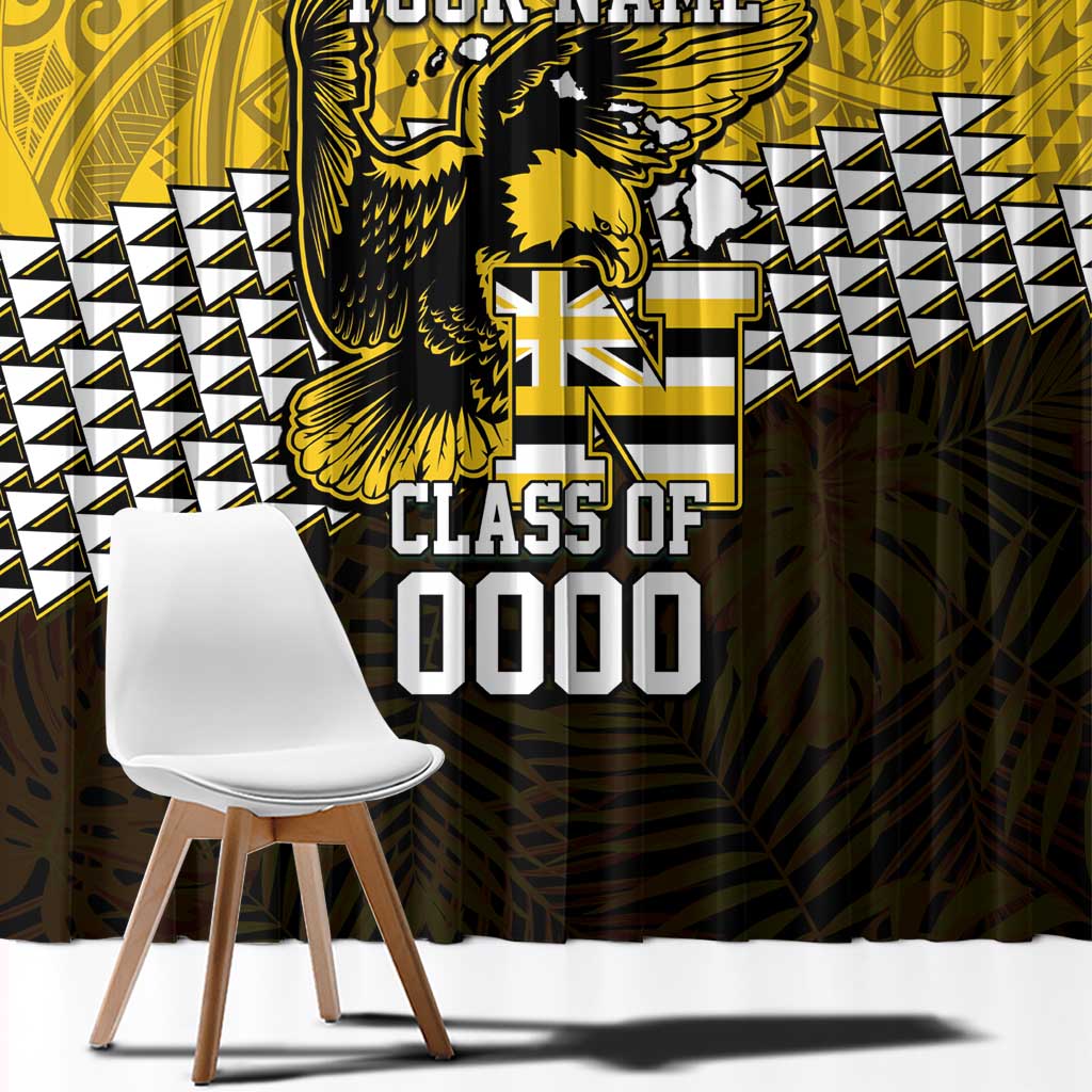 Hawaii Nanakuli High Alumni Custom Window Curtain Kanaka Arrows Tropical Vibes
