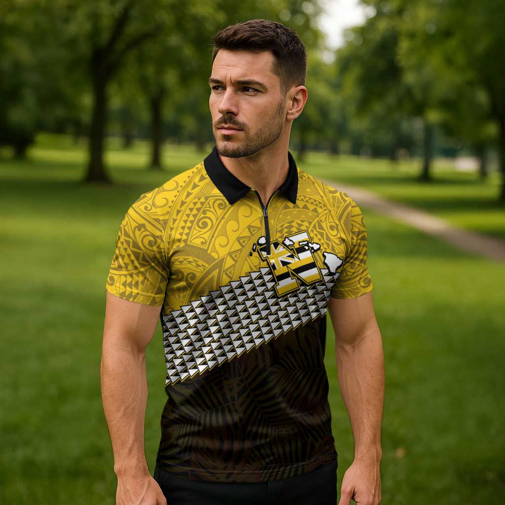 Hawaii Nanakuli High Alumni Custom Zipper Polo Shirt Kanaka Arrows Tropical Vibes