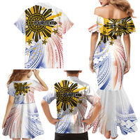 Philippines Independence Day Family Matching Mermaid Dress and Hawaiian Shirt Eagle Mix Filipino Flag Tribal Style LT7 - Polynesian Pride