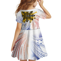 Philippines Independence Day Family Matching Off The Shoulder Long Sleeve Dress and Hawaiian Shirt Eagle Mix Filipino Flag Tribal Style LT7 - Polynesian Pride