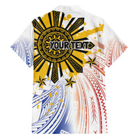 Philippines Independence Day Family Matching Off The Shoulder Long Sleeve Dress and Hawaiian Shirt Eagle Mix Filipino Flag Tribal Style LT7 - Polynesian Pride