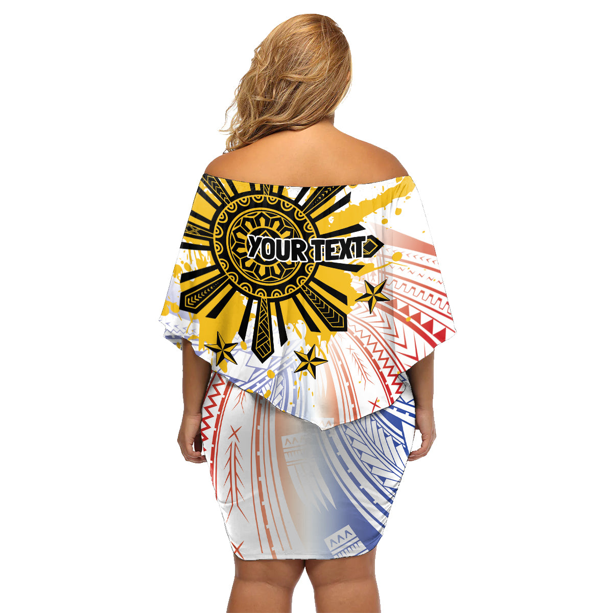 Philippines Independence Day Family Matching Off Shoulder Short Dress and Hawaiian Shirt Eagle Mix Filipino Flag Tribal Style LT7 - Polynesian Pride