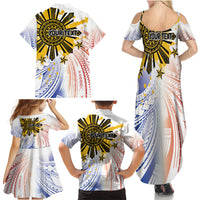 Philippines Independence Day Family Matching Summer Maxi Dress and Hawaiian Shirt Eagle Mix Filipino Flag Tribal Style LT7 - Polynesian Pride