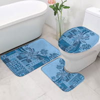 Talofa Samoa Mamanu Siapo Mix Malu Bathroom Set Cool Blue Frangipani and Turtles LT7 - Polynesian Pride