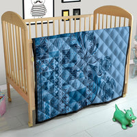 Talofa Samoa Mamanu Siapo Mix Malu Quilt Cool Blue Frangipani and Turtles