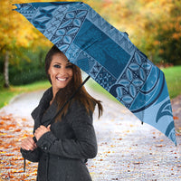 Talofa Samoa Mamanu Siapo Mix Malu Umbrella Cool Blue Frangipani and Turtles