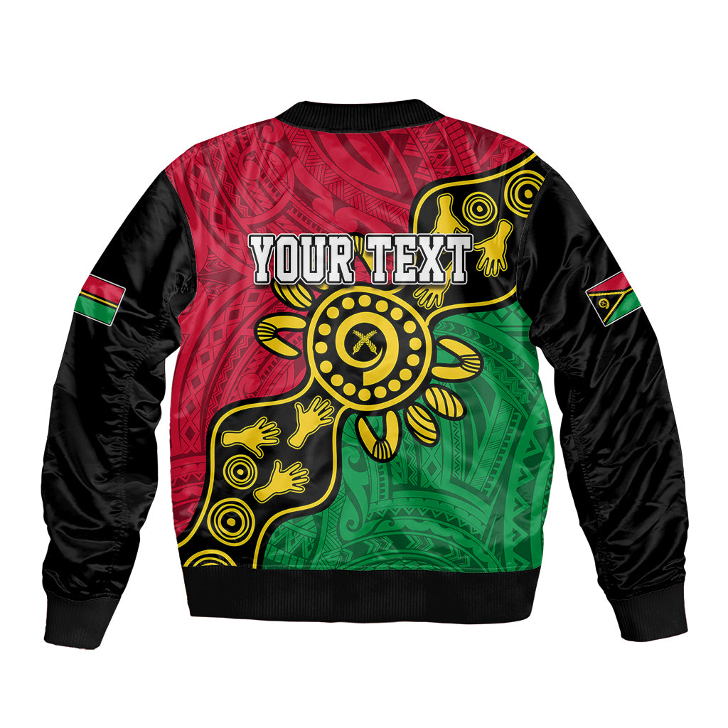 Personalised Vanuatu Bomber Jacket Mix Aboriginal Dot Art LT7 - Polynesian Pride