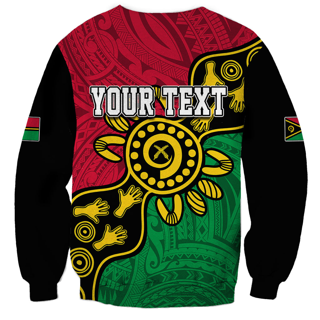 Personalised Vanuatu Sweatshirt Mix Aboriginal Dot Art LT7 - Polynesian Pride