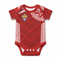 Custom Tonga Rugby Baby Onesie Mate Ma'a Tonga Champions LT7 Red - Polynesian Pride