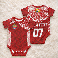 Custom Tonga Rugby Baby Onesie Mate Ma'a Tonga Champions LT7 - Polynesian Pride
