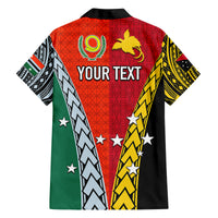 Personalised Papua New Guinea Mix Penama Family Matching Off Shoulder Maxi Dress and Hawaiian Shirt Tribal Patterns Half-Half Style LT7 - Polynesian Pride