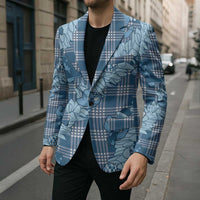 Blue Palaka Hawaii Cowboy Christmas Blazer Paniolo Mix Maile Lei - Polynesian Pride