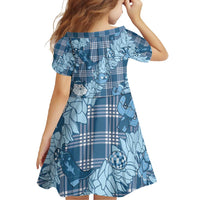 Blue Palaka Hawaii Cowboy Christmas Family Matching Summer Maxi Dress and Hawaiian Shirt Paniolo Mix Maile Lei LT7 - Polynesian Pride
