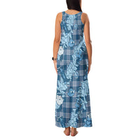 Blue Palaka Hawaii Cowboy Christmas Family Matching Tank Maxi Dress and Hawaiian Shirt Paniolo Mix Maile Lei LT7 - Polynesian Pride