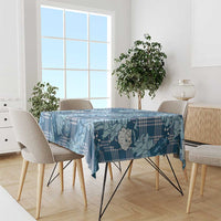 Blue Palaka Hawaii Cowboy Christmas Tablecloth Paniolo Mix Maile Lei - Polynesian Pride