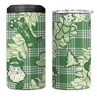 Green Palaka Hawaii Cowboy Christmas 4 in 1 Can Cooler Tumbler Paniolo Mix Maile Lei LT7 One Size: 16 oz Green - Polynesian Pride