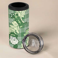 Green Palaka Hawaii Cowboy Christmas 4 in 1 Can Cooler Tumbler Paniolo Mix Maile Lei LT7 - Polynesian Pride