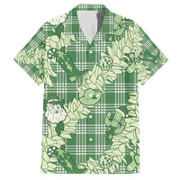 Green Palaka Hawaii Cowboy Christmas Family Matching Off The Shoulder Long Sleeve Dress and Hawaiian Shirt Paniolo Mix Maile Lei LT7 Dad's Shirt - Short Sleeve Green - Polynesian Pride