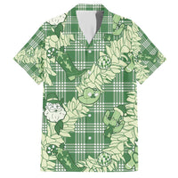 Green Palaka Hawaii Cowboy Christmas Family Matching Short Sleeve Bodycon Dress and Hawaiian Shirt Paniolo Mix Maile Lei LT7 Dad's Shirt - Short Sleeve Green - Polynesian Pride