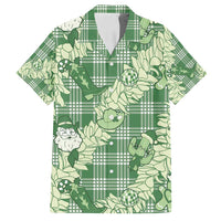 Green Palaka Hawaii Cowboy Christmas Family Matching Summer Maxi Dress and Hawaiian Shirt Paniolo Mix Maile Lei LT7 Dad's Shirt - Short Sleeve Green - Polynesian Pride