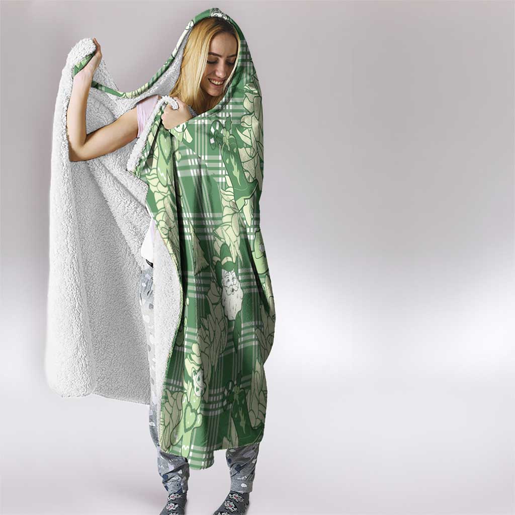Green Palaka Hawaii Cowboy Christmas Hooded Blanket Paniolo Mix Maile Lei - Polynesian Pride