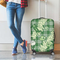 Green Palaka Hawaii Cowboy Christmas Luggage Cover Paniolo Mix Maile Lei LT7 - Polynesian Pride