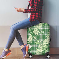 Green Palaka Hawaii Cowboy Christmas Luggage Cover Paniolo Mix Maile Lei LT7 - Polynesian Pride