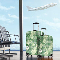 Green Palaka Hawaii Cowboy Christmas Luggage Cover Paniolo Mix Maile Lei LT7 - Polynesian Pride