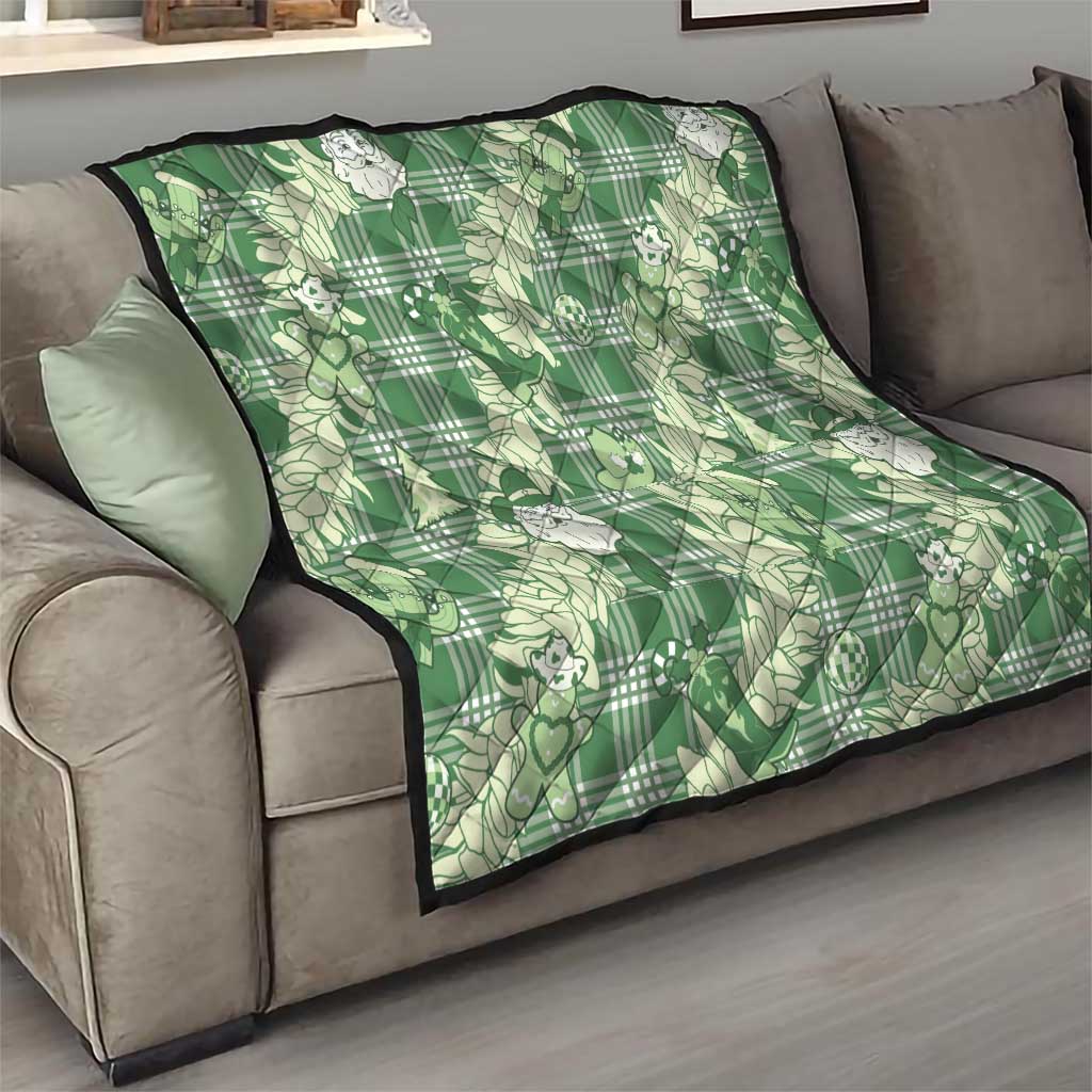 Green Palaka Hawaii Cowboy Christmas Quilt Paniolo Mix Maile Lei - Polynesian Pride