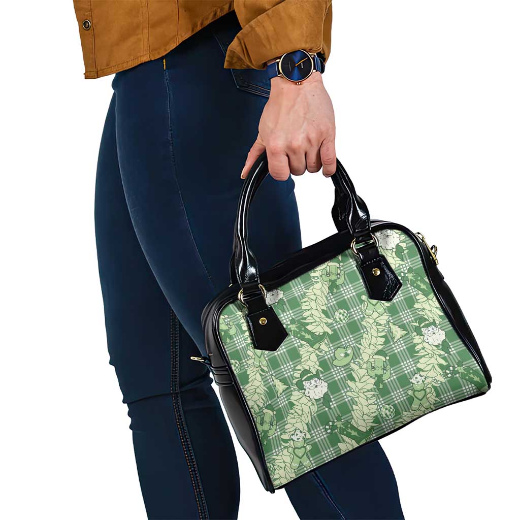 Green Palaka Hawaii Cowboy Christmas Shoulder Handbag Paniolo Mix Maile Lei LT7 - Polynesian Pride