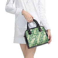 Green Palaka Hawaii Cowboy Christmas Shoulder Handbag Paniolo Mix Maile Lei LT7 - Polynesian Pride