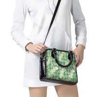 Green Palaka Hawaii Cowboy Christmas Shoulder Handbag Paniolo Mix Maile Lei LT7 - Polynesian Pride