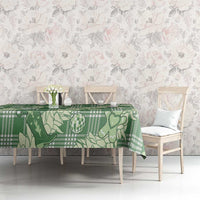 Green Palaka Hawaii Cowboy Christmas Tablecloth Paniolo Mix Maile Lei - Polynesian Pride