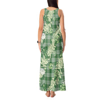 Green Palaka Hawaii Cowboy Christmas Tank Maxi Dress Paniolo Mix Maile Lei - Polynesian Pride