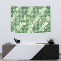 Green Palaka Hawaii Cowboy Christmas Tapestry Paniolo Mix Maile Lei - Polynesian Pride