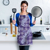 Purple Palaka Hawaii Cowboy Christmas Apron Paniolo Mix Maile Lei - Polynesian Pride